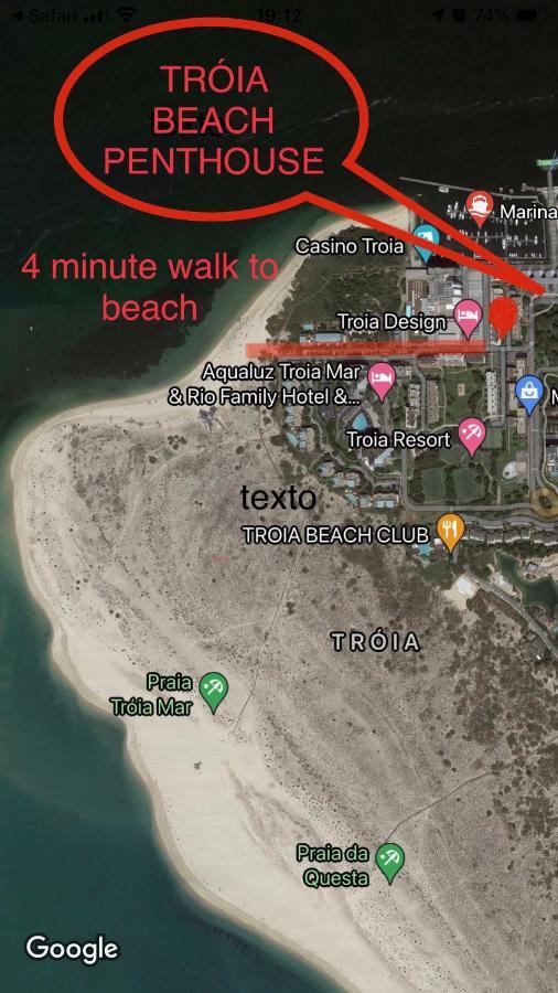 Beautiful Penthouse Apartment With Terrace - 4 Minute Walk To The Beach Troia Bagian luar foto